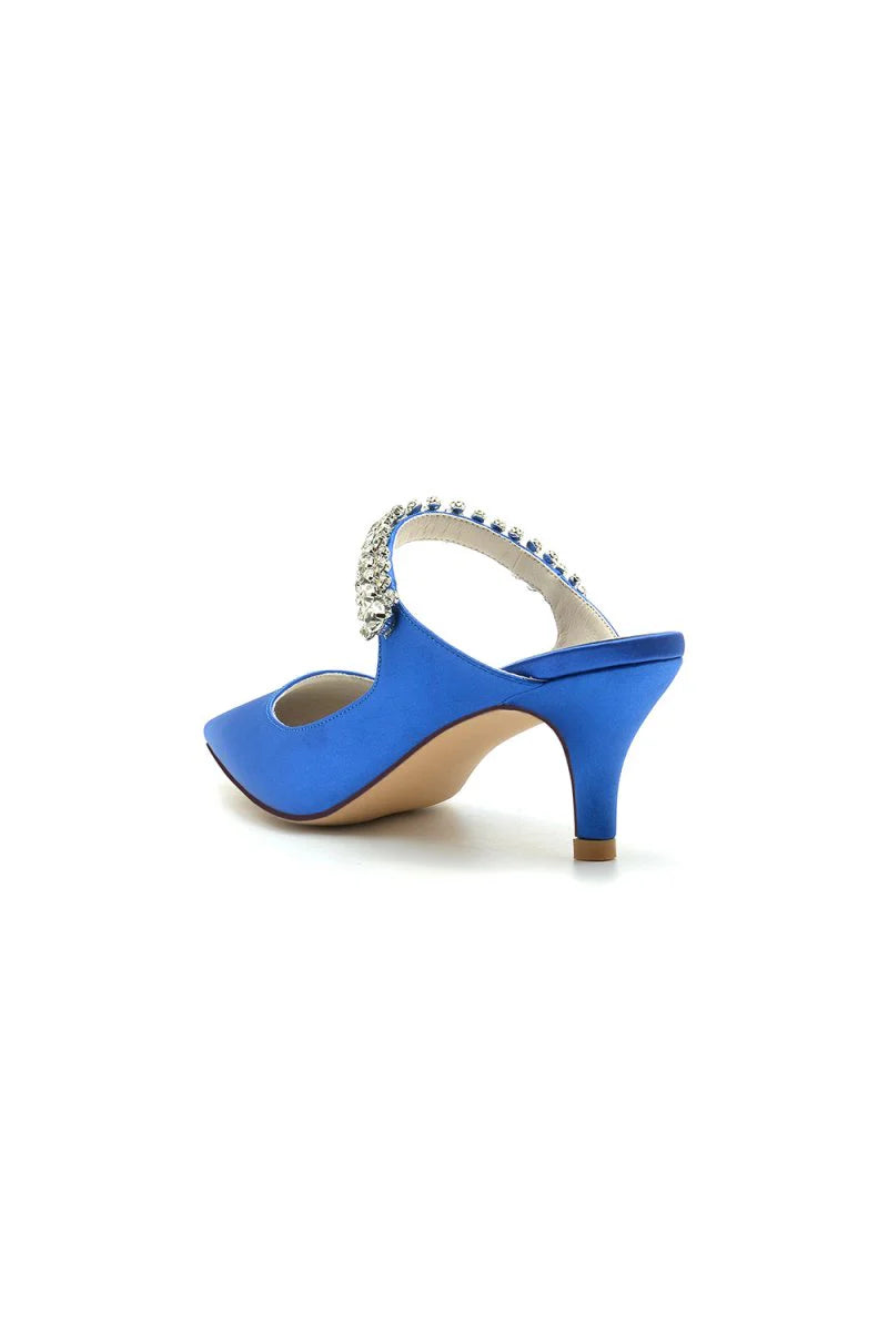 Pointed Toe Rhinestone High Heels