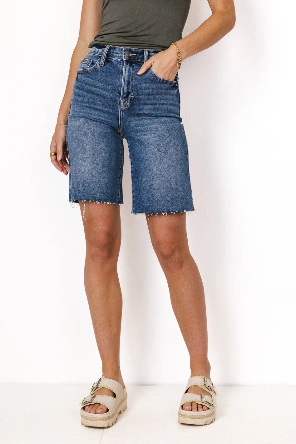 Rebecca Bermuda Shorts in Medium Wash
