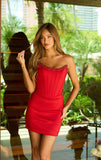 26336 AVA PRESLEY BEADED CORSET STRAPLESS MINI DRESS