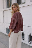 Raegan Cable Knit Sweater in Burgundy FINAL SALE