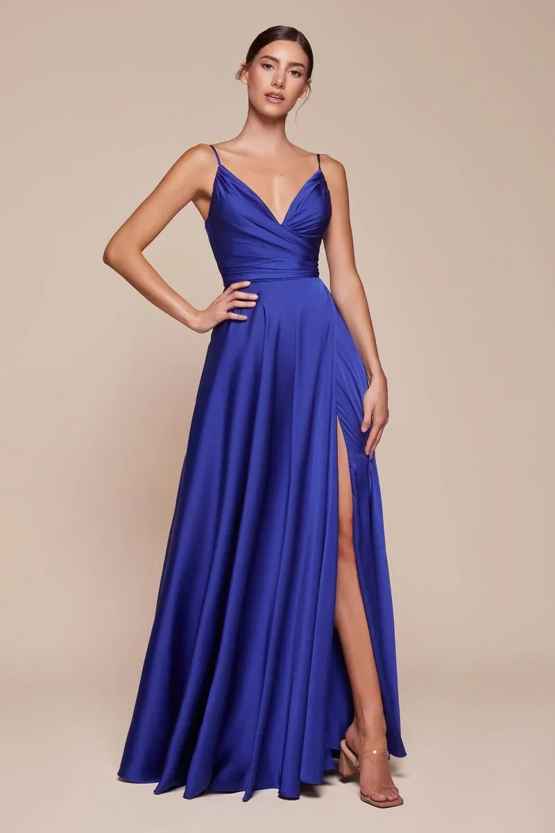 ERICA GOWN SOFT SATIN A LINE DRESS