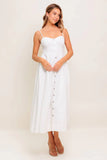 BREE BUTTON DOWN MIDI DRESS WHITE