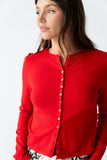 Maddy Button Up Cardigan in Red FINAL SALE