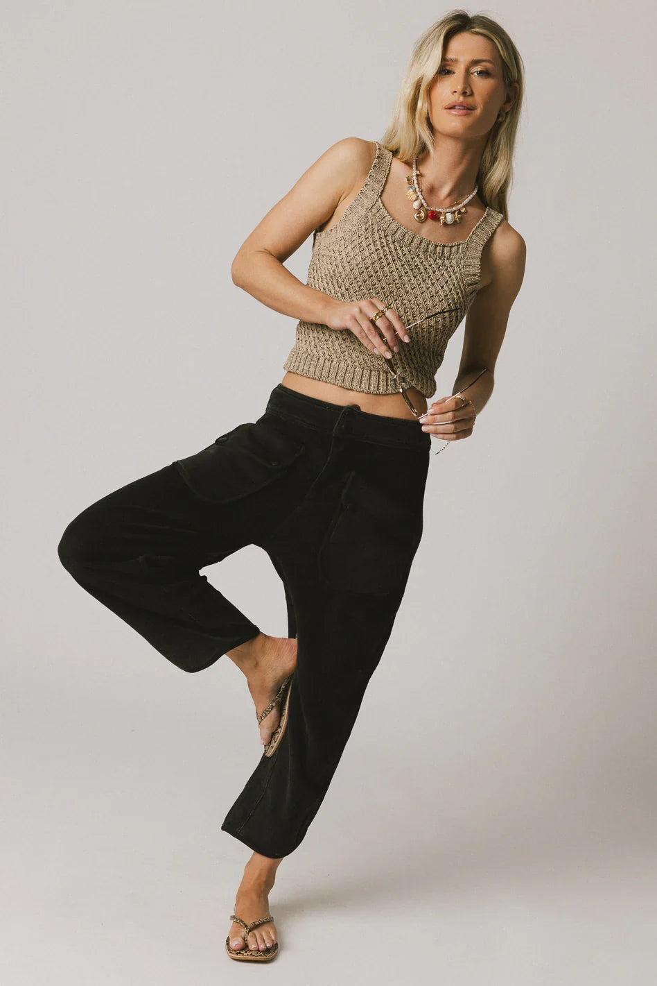 Luna Knit Tank Top in Taupe FINAL SALE