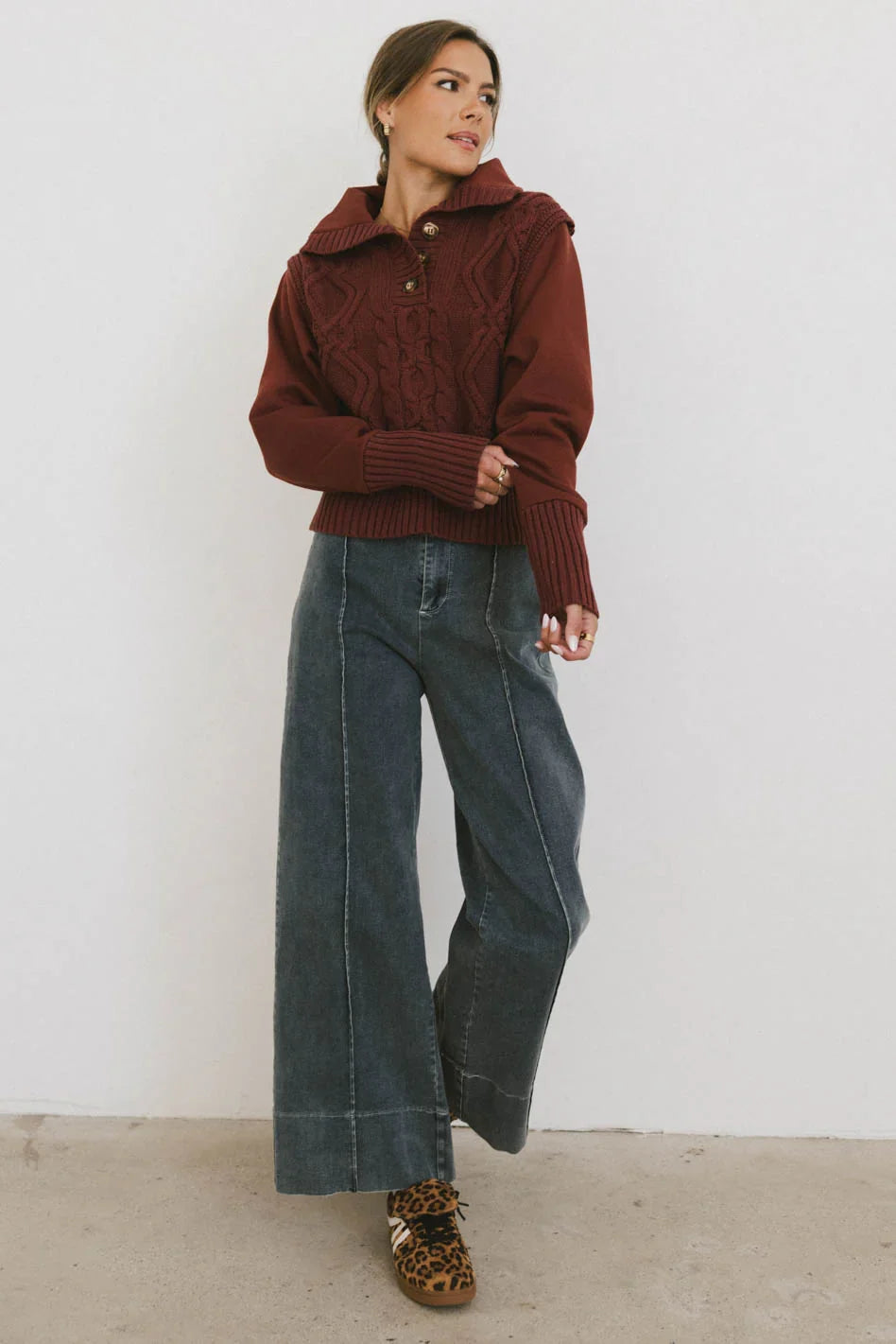 Emmaline Wide Leg Jeans in Dark Wash FINAL SALE