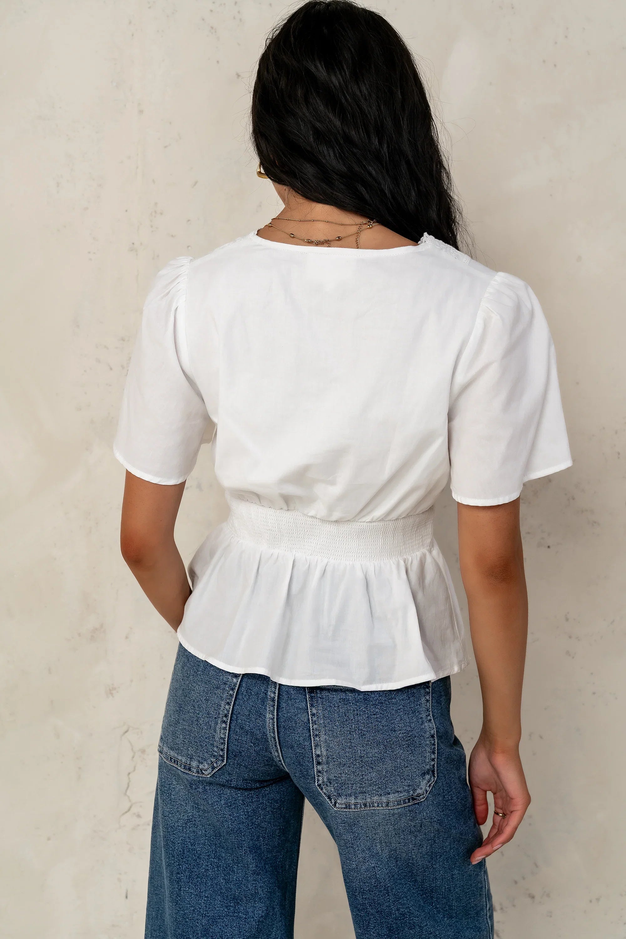 Neo Embroidered Blouse in Ivory FINAL SALE