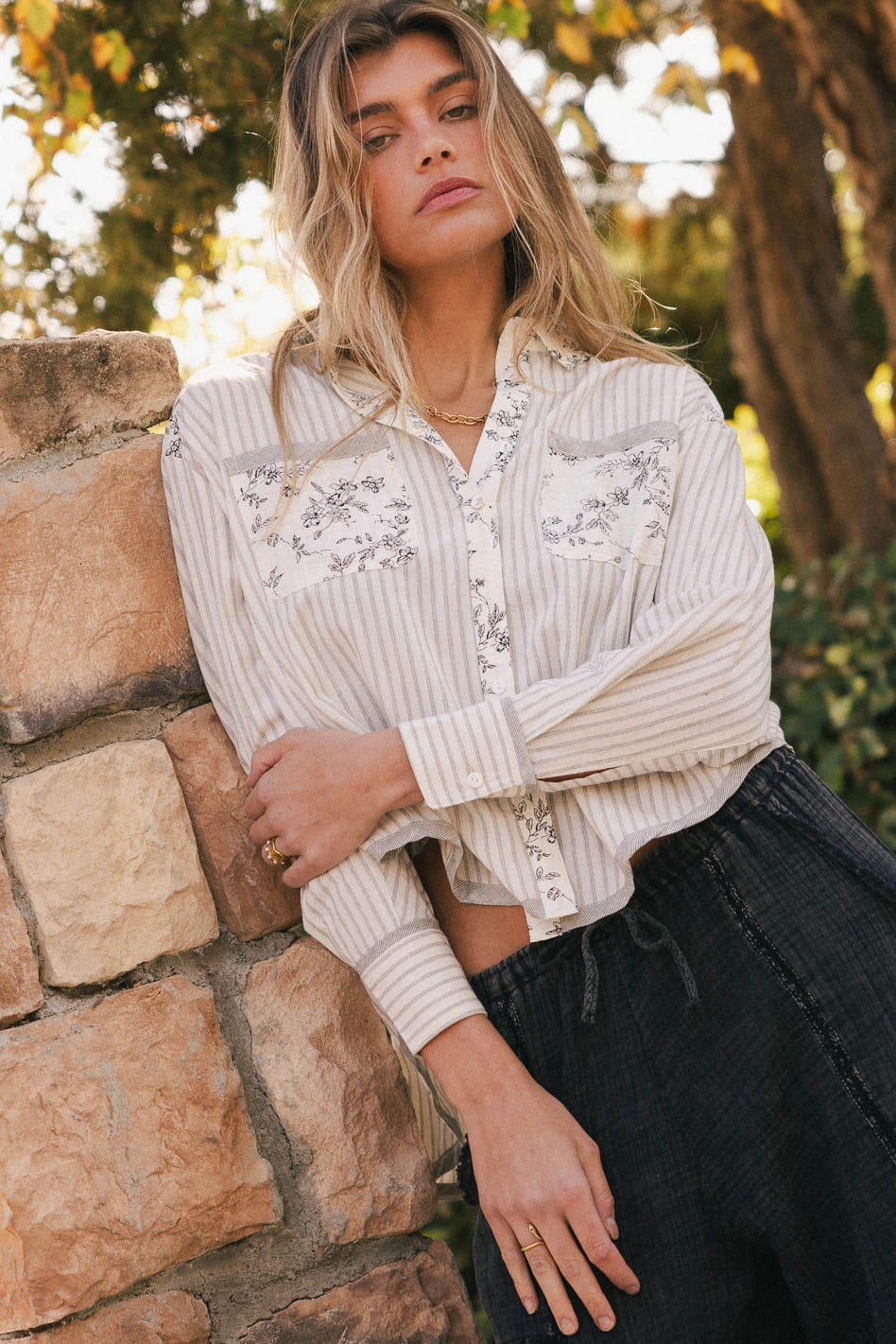 Remi Contrast Floral Top