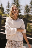 Annaleah Textured Sweatshirt in Cream FINAL SALE