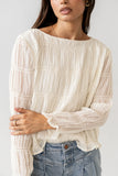 Zuri Smocked Blouse in Cream FINAL SALE