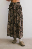Heather Floral Maxi Skirt in Black FINAL SALE