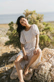 Melina Plaid Midi Dress in Taupe FINAL SALE