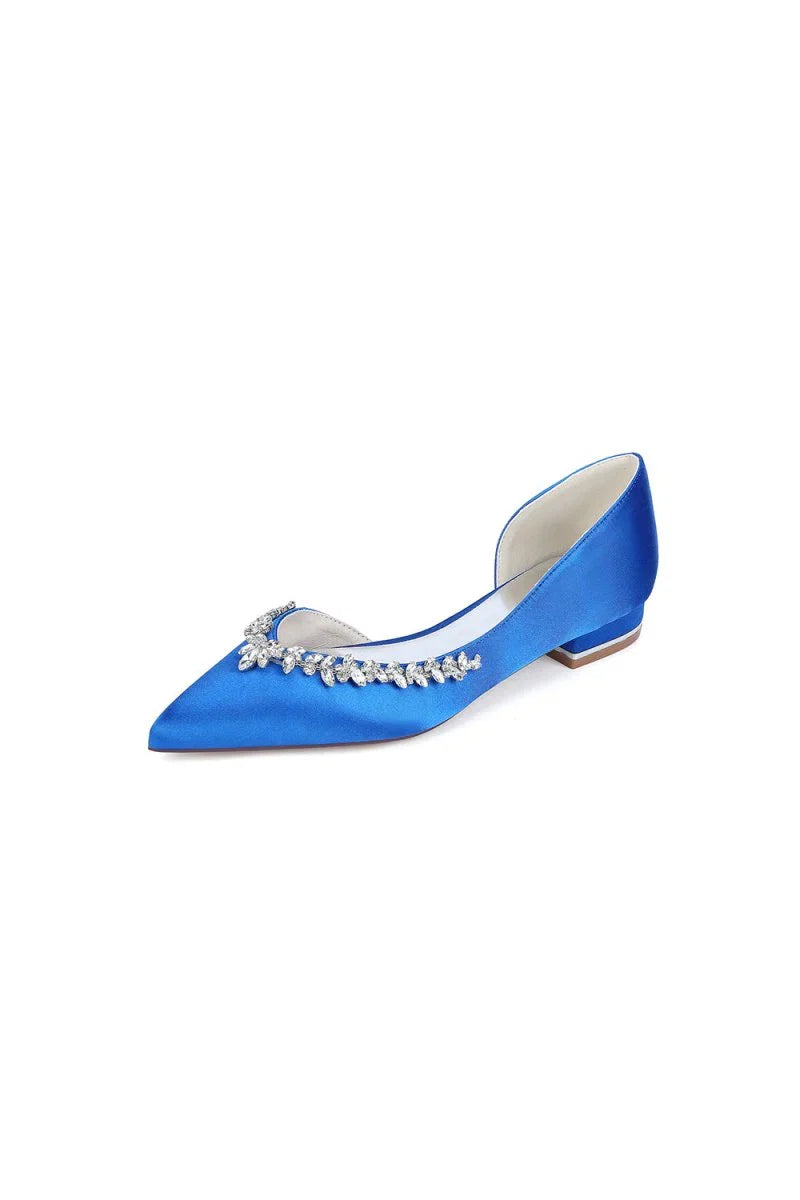 Silver Satin High Heels with Crystal Embellishments 18448 11YK