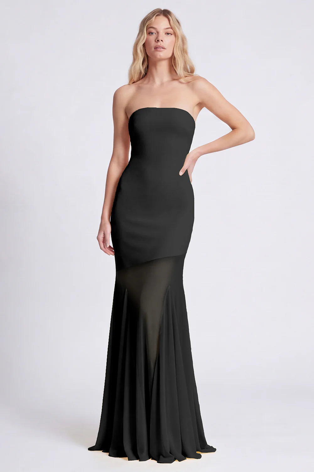 Strapless Daffodil Mermaid Long Formal Dress