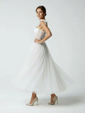 Sex Short White Wedding Dresses With Tulle Tea Length