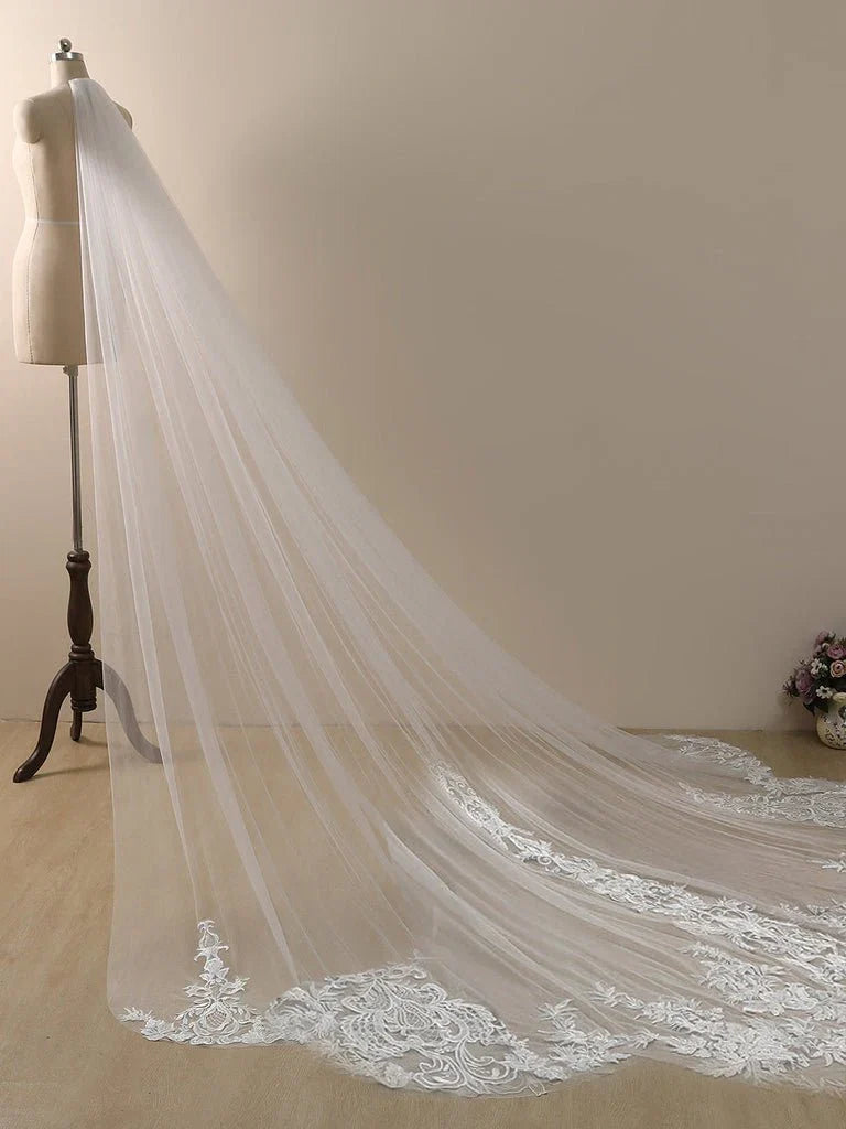 Vintage Lace Cathedral Veil Shaped Bridal Veil Wedding Veil