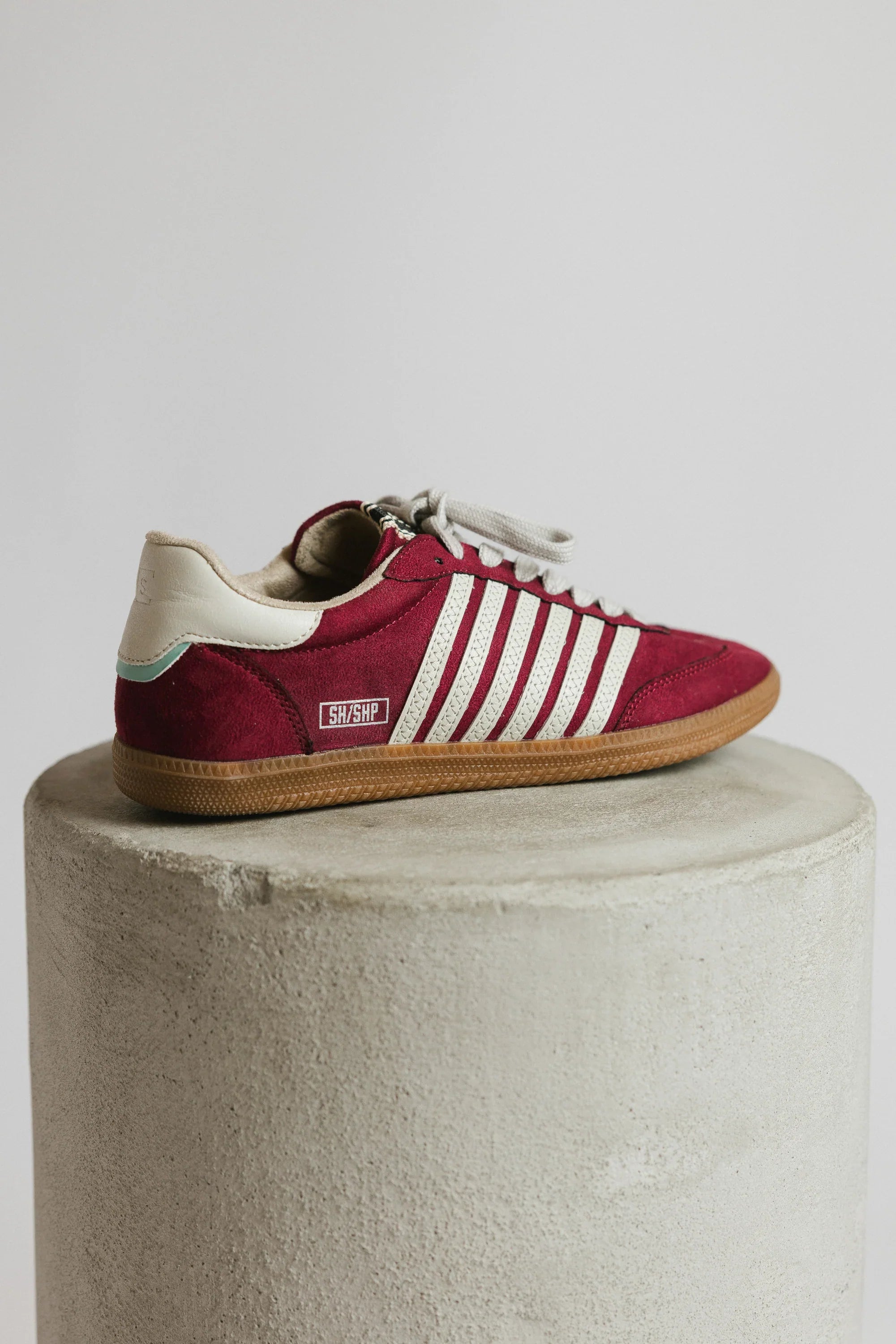 Stevie Striped Sneaker in Wine FINAL SALE