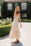 Mollie Tiered Maxi Dress in Ivory