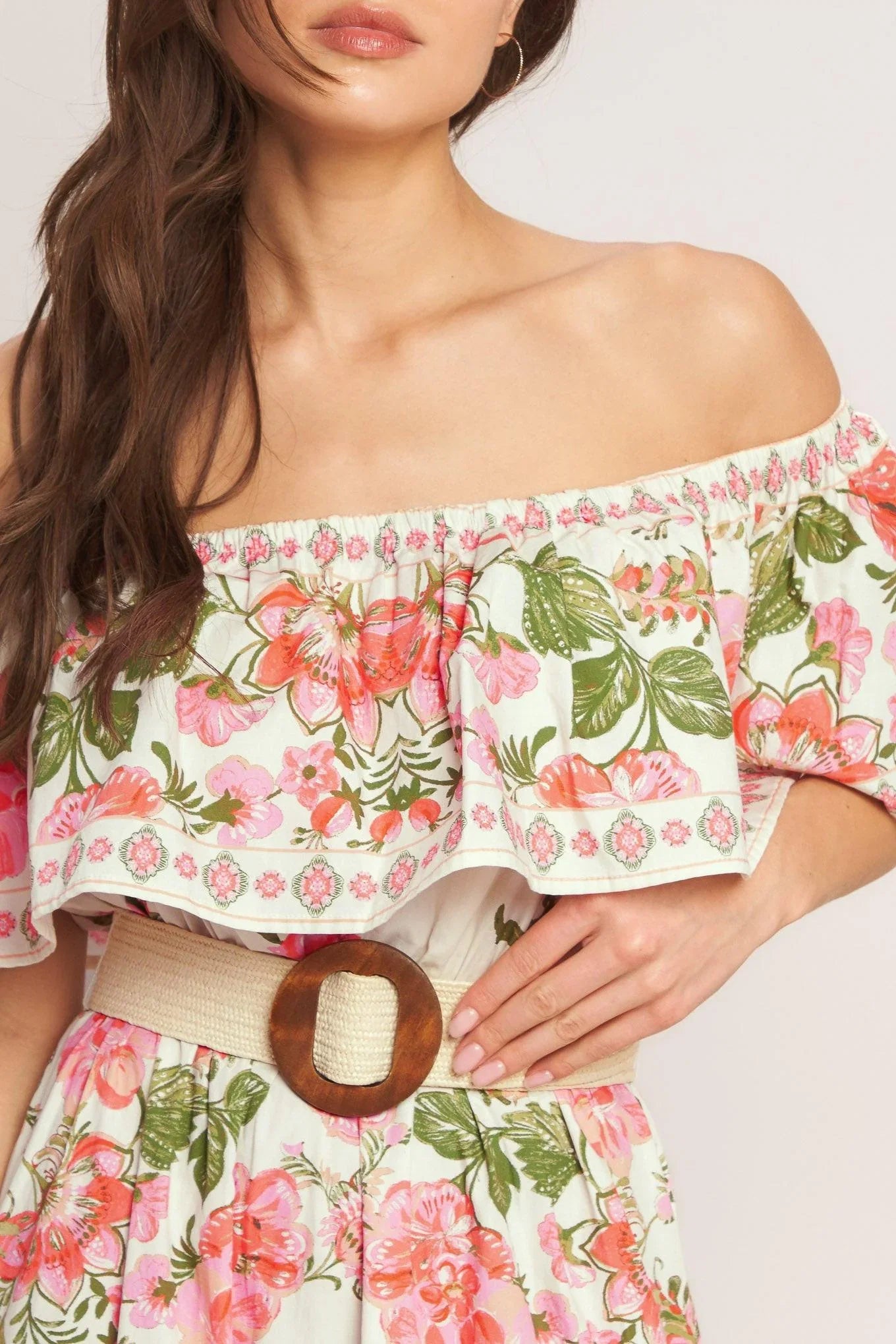 SWEET ESCAPE OFF SHOULDER MAXI DRESS