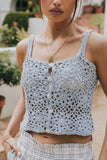 Marko Crochet Tank Top in Blue
