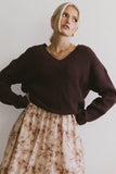 Raychel Knit Sweater in Burgundy FINAL SALE