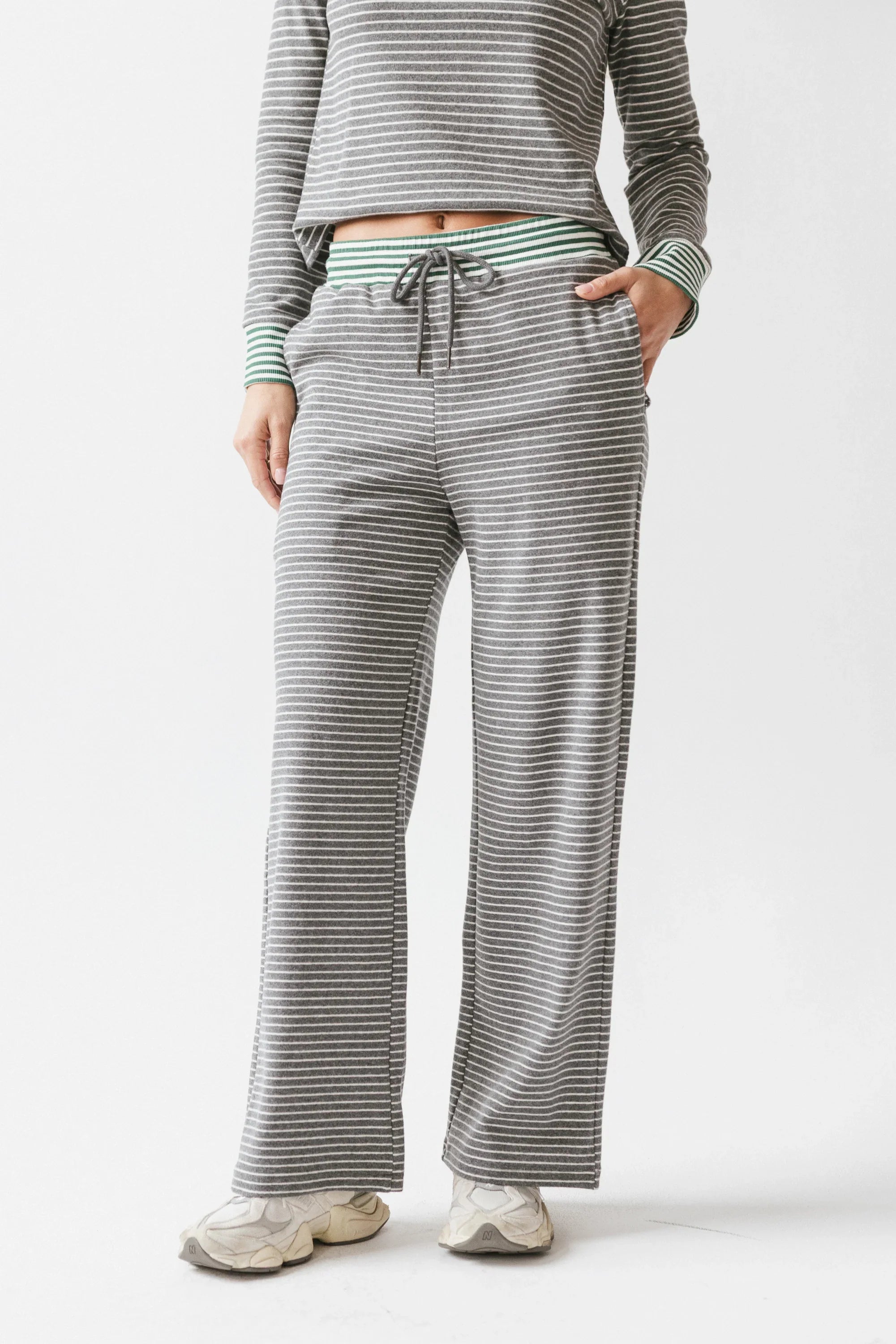 April Striped Pants in Grey FINAL SALE